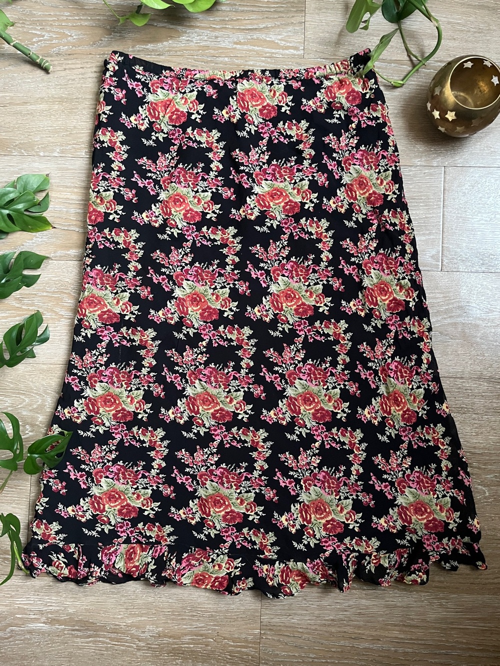Vintage April Cornell Floral Midi Skirt